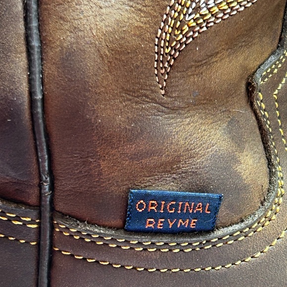 Reyme Boots Women’s Western Cowboy Cowgirl Square Toe Brown & Red  Pull-On - Picture 4 of 8